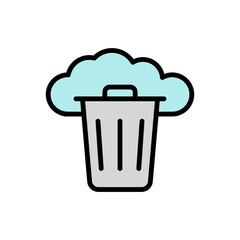 Cloud, trash icon. Simple color with outline vector elements of internet storage icons for ui and ux, website or mobile application