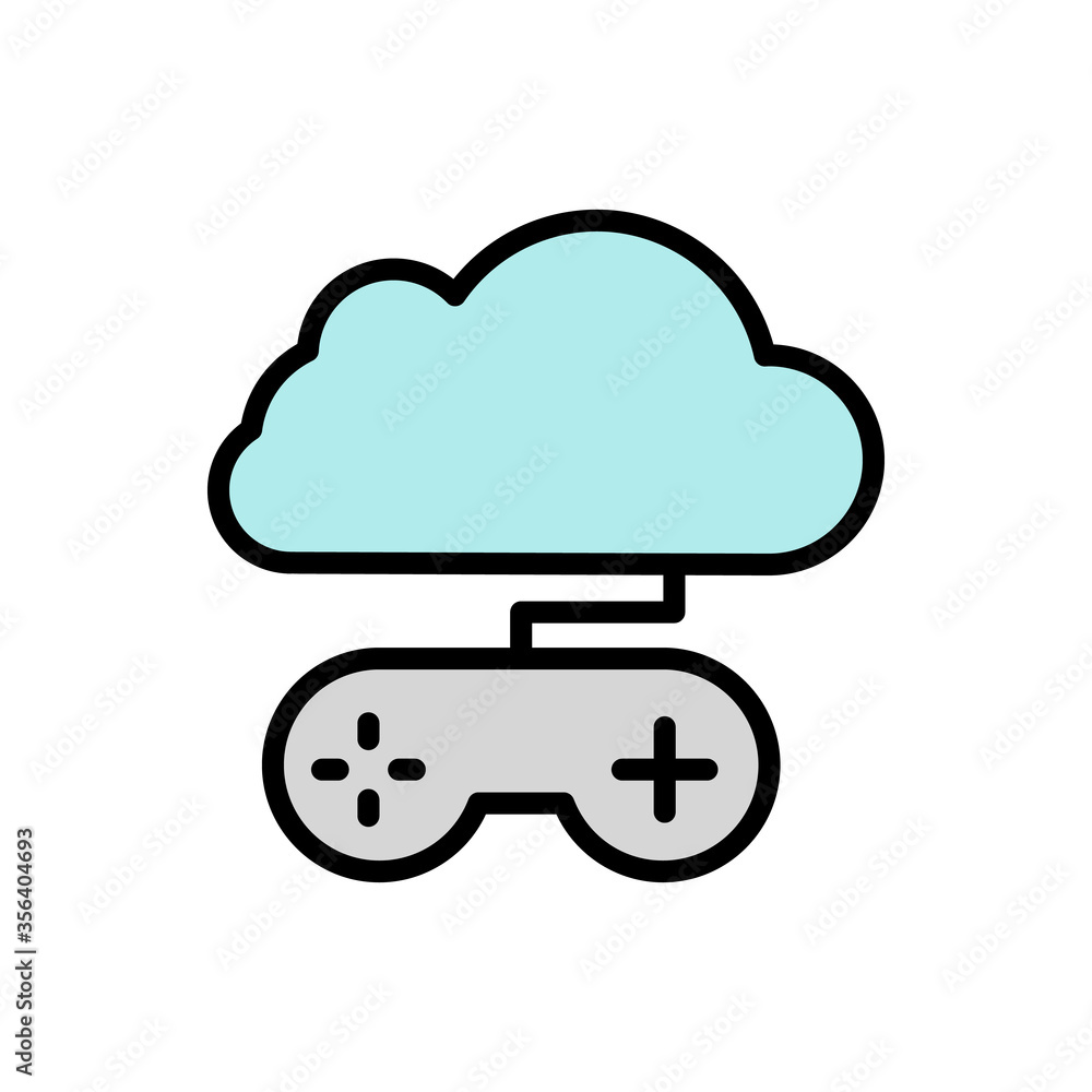 Aufkleber cloud, joystick icon. simple color with outline vector elements of internet storage icons for ui and