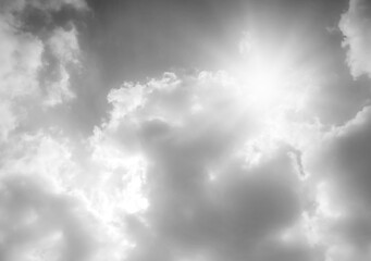 Obraz premium Gray sky with white clouds, beautiful nature as a background