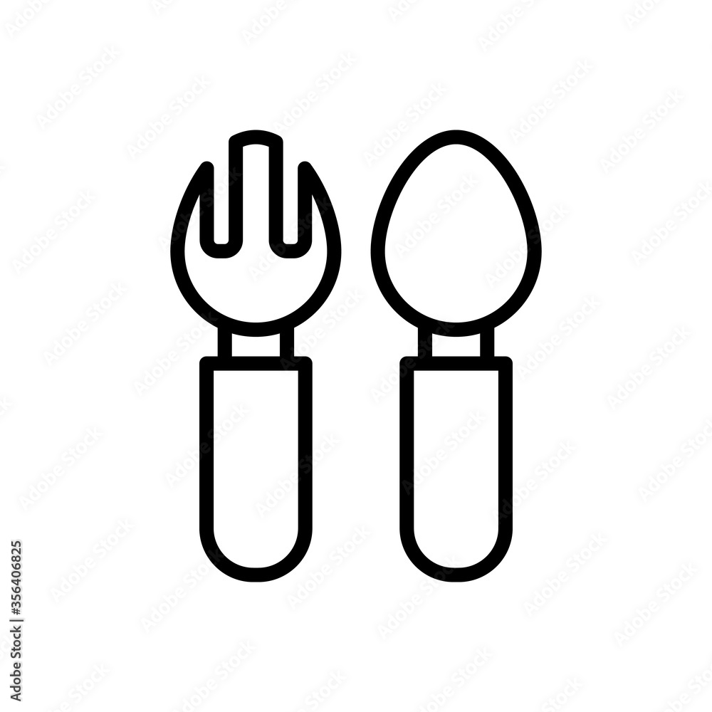 Poster fork, knife icon. simple line, outline vector elements of kindergarten icons for ui and ux, website 