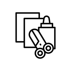 Scissors, glue, paper icon. Simple line, outline vector elements of kindergarten icons for ui and ux, website or mobile application