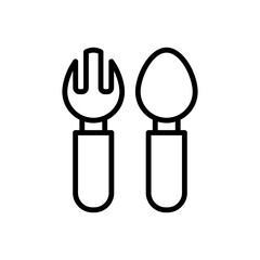 Fork, knife icon. Simple line, outline vector elements of kindergarten icons for ui and ux, website or mobile application