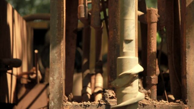 Water well drilling rig.Modern rotary drill rigs bore water well.