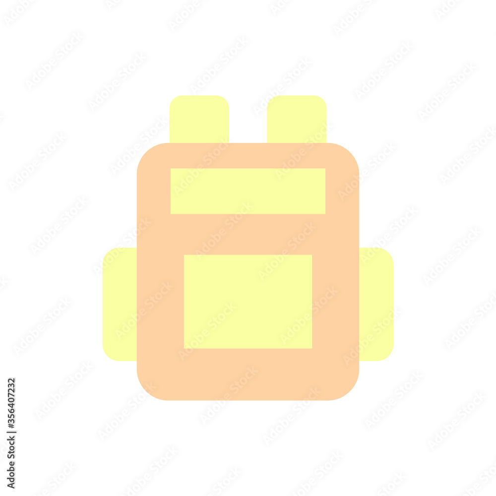 Poster backpack, bag icon. simple color vector elements of kindergarten icons for ui and ux, website or mob