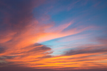 Evening sky, Dramatic colorful sunset