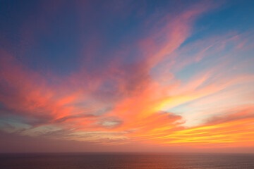 Evening sky, Dramatic colorful sunset