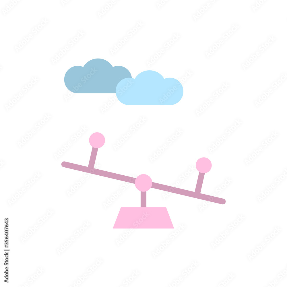 Poster swing, cloud icon. simple color vector elements of kindergarten icons for ui and ux, website or mobi