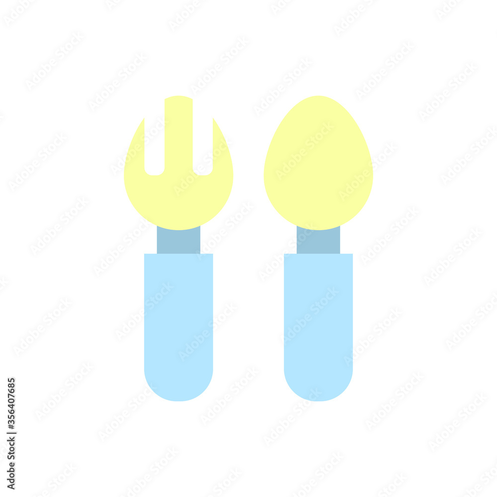 Poster fork, knife icon. simple color vector elements of kindergarten icons for ui and ux, website or mobil