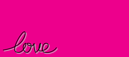 Love. Vector pink background with handwritten notes.