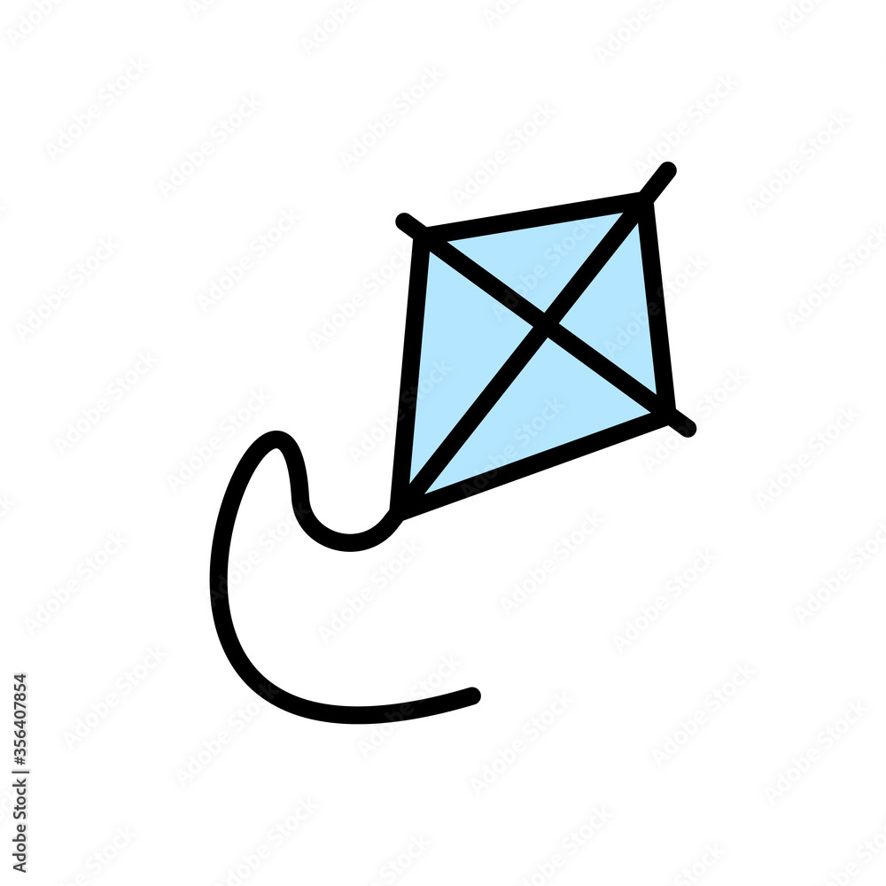 Poster toy, kite icon. simple color with outline vector elements of kindergarten icons for ui and ux, websi
