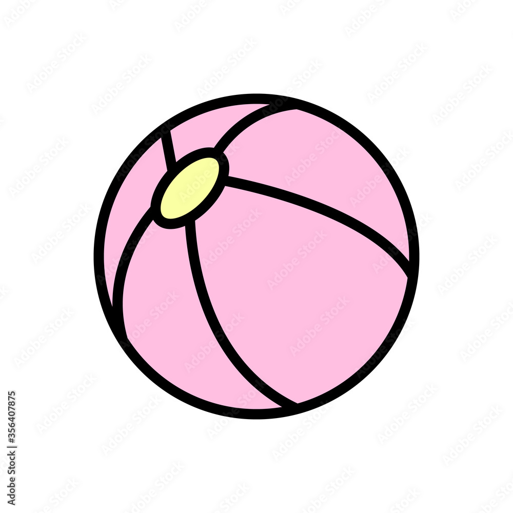 Poster ball, toy icon. simple color with outline vector elements of kindergarten icons for ui and ux, websi