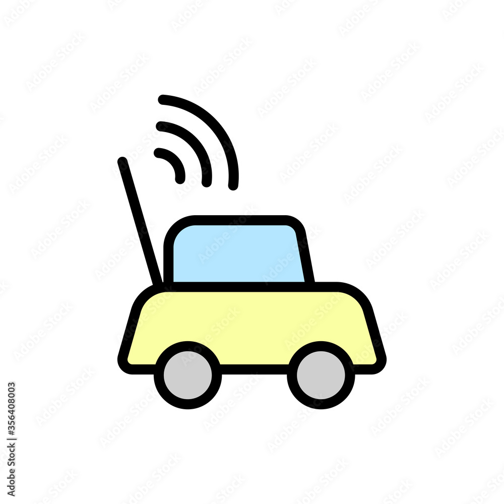 Poster car, toy icon. simple color with outline vector elements of kindergarten icons for ui and ux, websit
