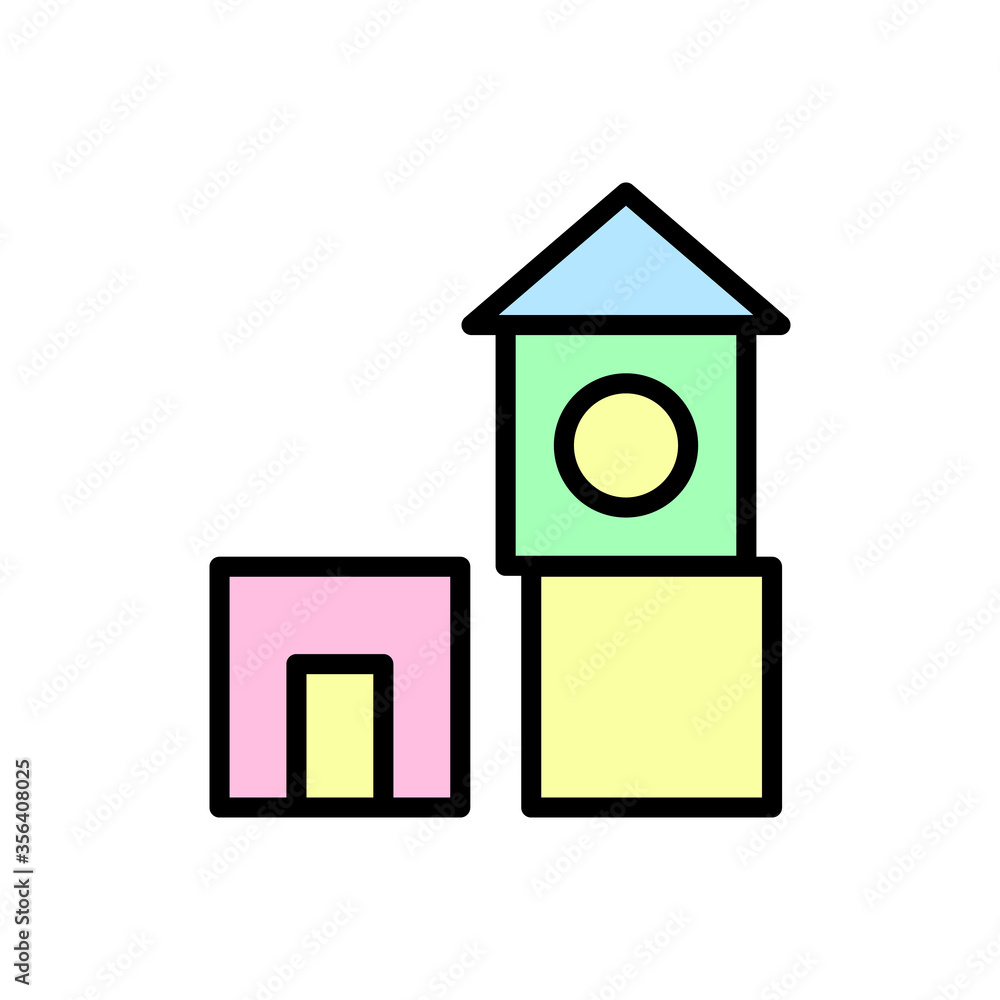 Poster cube, toy icon. simple color with outline vector elements of kindergarten icons for ui and ux, websi