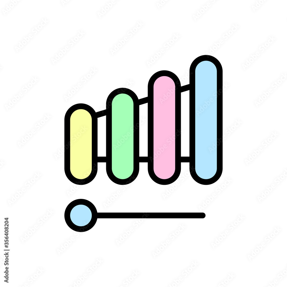 Poster musical instrument, toy icon. simple color with outline vector elements of kindergarten icons for ui