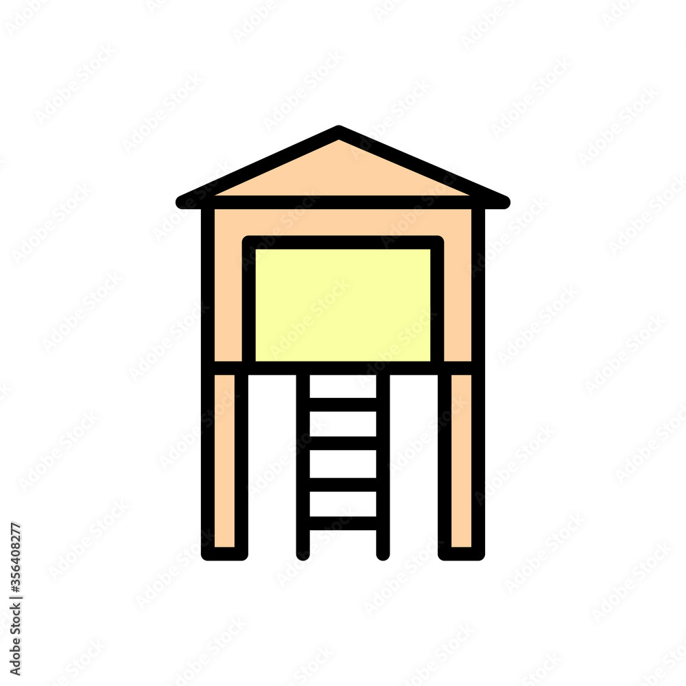 Poster house, toy icon. simple color with outline vector elements of kindergarten icons for ui and ux, webs