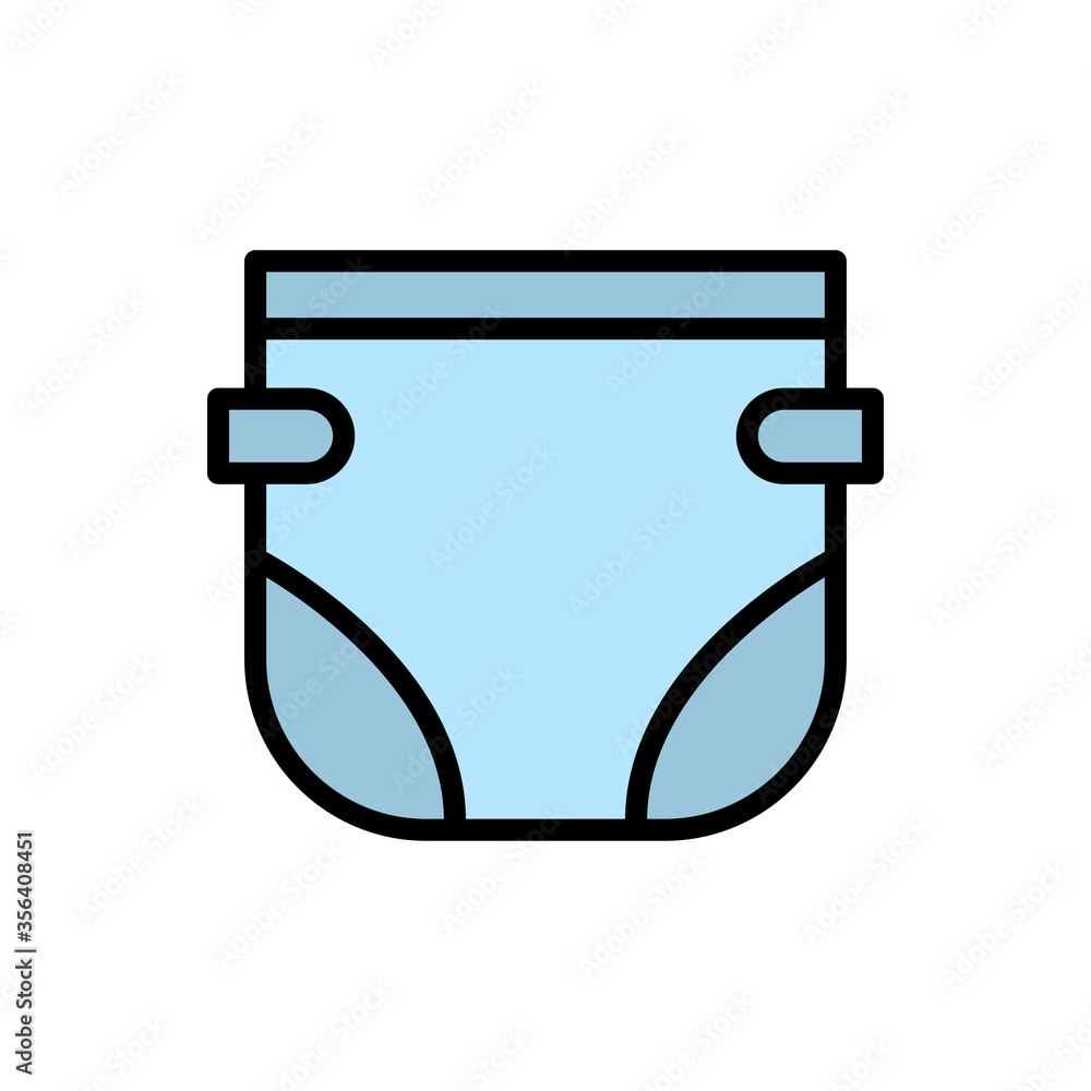 Poster diaper, clothes icon. simple color with outline vector elements of kindergarten icons for ui and ux,