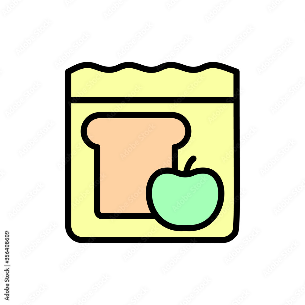 Aufkleber bread, apple icon. simple color with outline vector elements of kindergarten icons for ui and ux, we