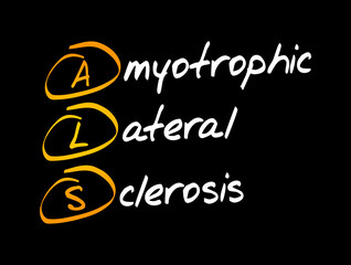 ALS - Amyotrophic Lateral Sclerosis acronym, medical concept background
