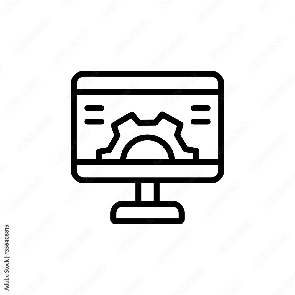 Aufkleber control panel, computer, gear icon. simple line, outline vector elements of production icons for ui 