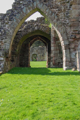 Fototapeta na wymiar A series of arches that led to the once library of Croxden Abbey in Staffordshire, England. 