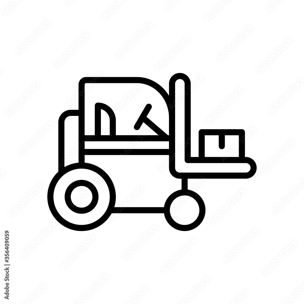 Poster forklift, manufacturing icon. simple line, outline vector elements of production icons for ui and ux