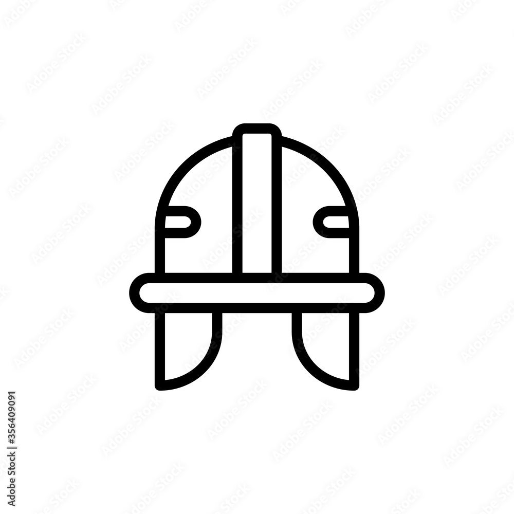 Poster helmet, manufacturing icon. simple line, outline vector elements of production icons for ui and ux, 