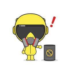 Stop Corona virus. Human in respirator and protective clothing.