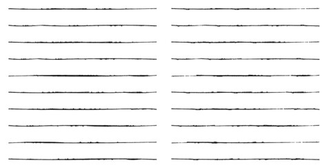 Brush Stroke Collection . Grunge lines . Vector stripes . Distressed Black dividers . set of dirty Textured shape .scratches for your design. © miloje