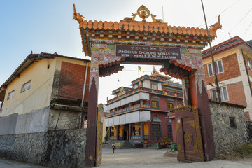 The tibetan buddhist monastery of Jangchub Choeling near Pokhara on Nepal
