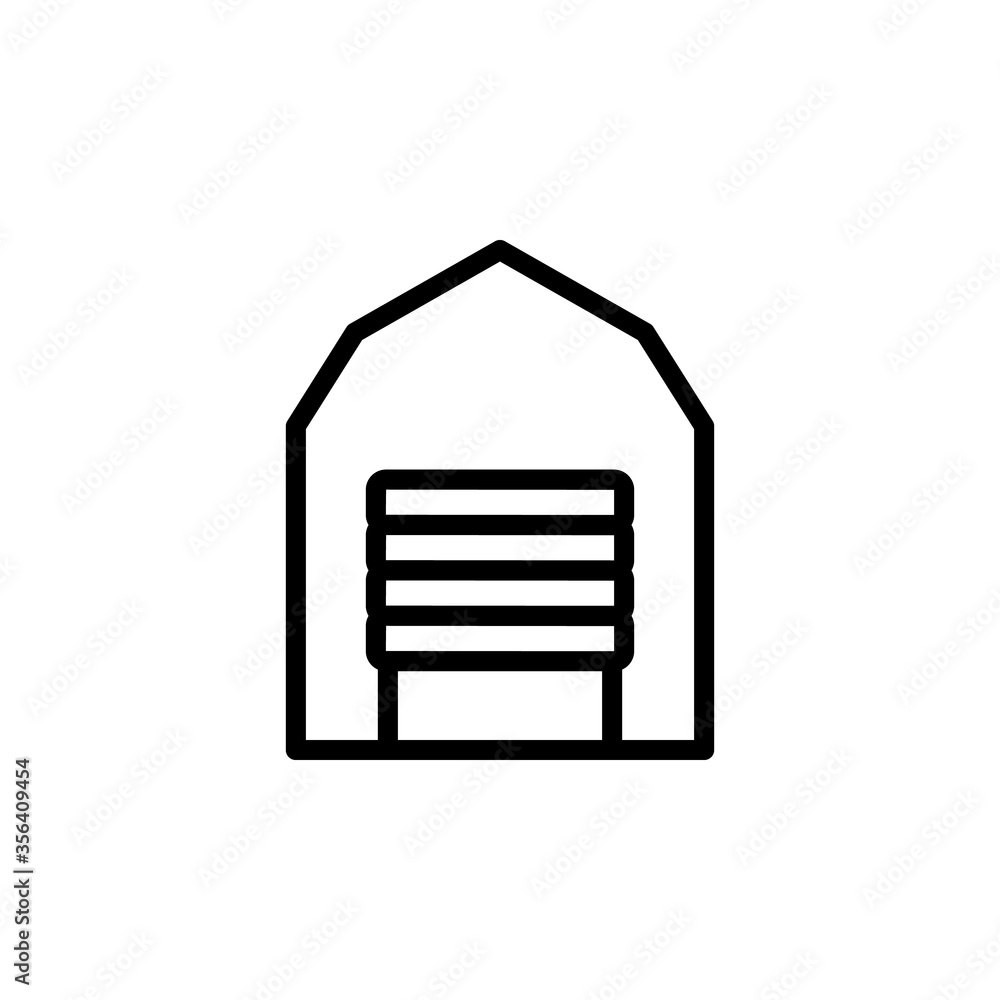Poster warehouse, manufacturing icon. simple line, outline vector elements of production icons for ui and u