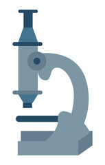 Microscope, chemistry and pharmaceutical instrument, microbiology magnifying tool isolated icon vector. Symbol of science laboratory. Lab microscope, scientific research equipment illustration