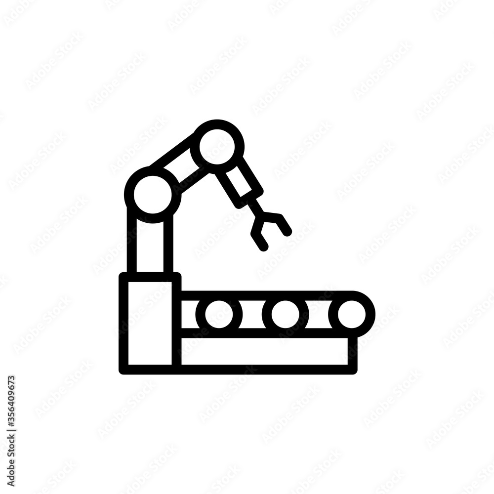 Poster assembly line, manufacturing icon. simple line, outline vector elements of production icons for ui a