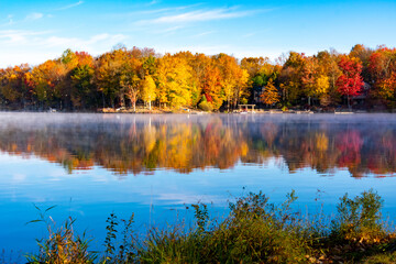 Autumn Morning Sunrise in Lake Ariel Pennsylvania
