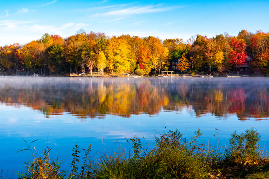 Autumn Morning Sunrise in Lake Ariel Pennsylvania © Stephen
