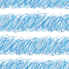 Fototapeta premium Oil Pastel Hand Drawn Waves Seamless Pattern