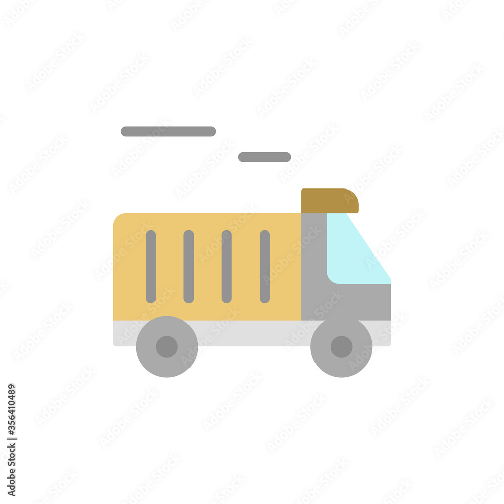 Poster delivery truck, manufacturing icon. simple color vector elements of production icons for ui and ux, 