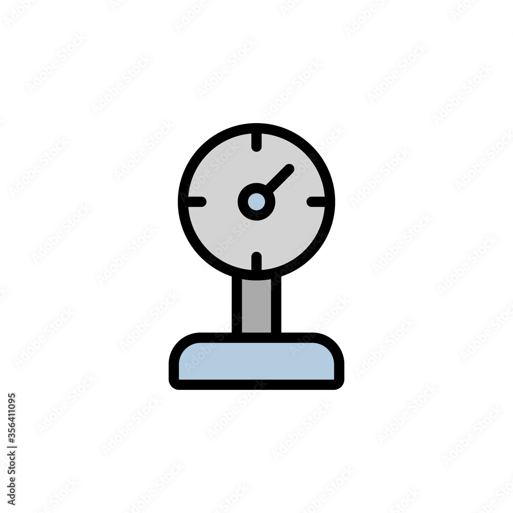 Poster compressor, manufacturing icon. simple color with outline vector elements of production icons for ui