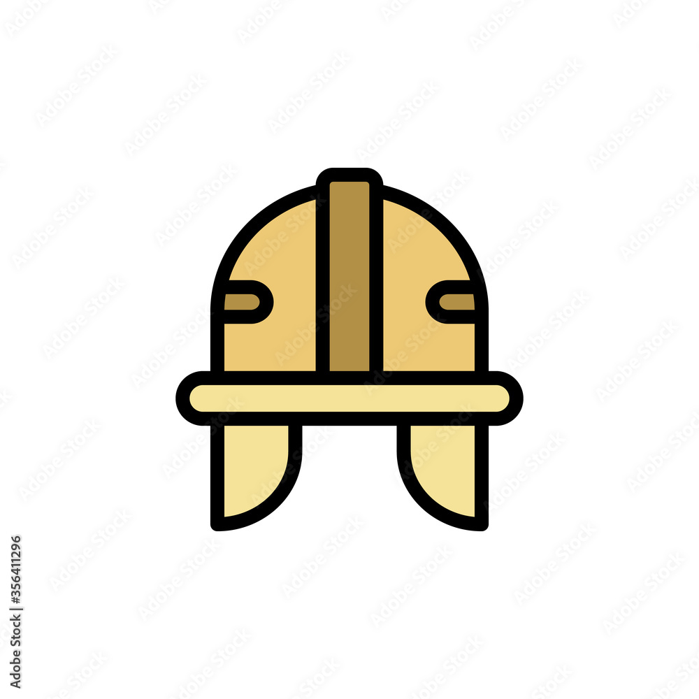 Poster helmet, manufacturing icon. simple color with outline vector elements of production icons for ui and