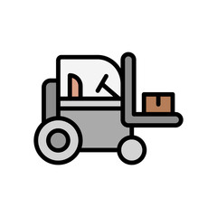 Forklift, manufacturing icon. Simple color with outline vector elements of production icons for ui and ux, website or mobile application