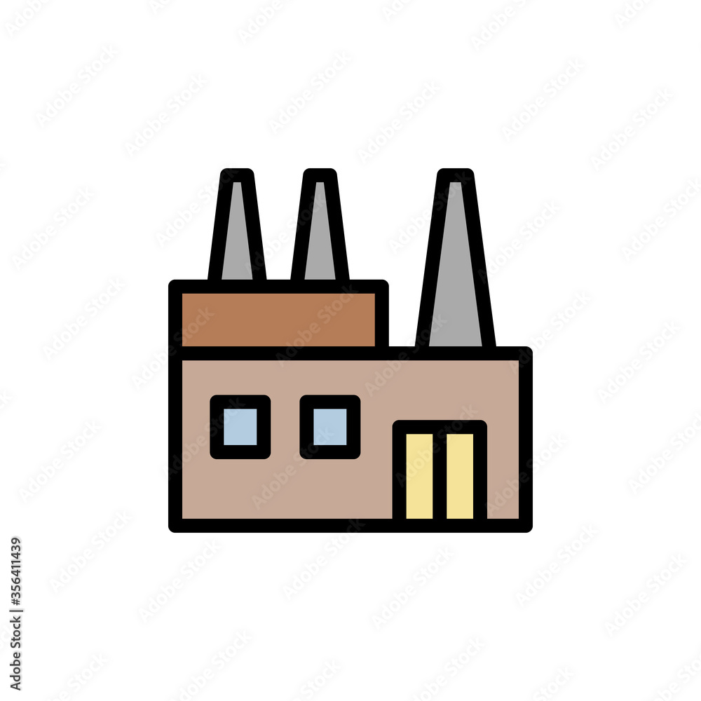 Poster industry, manufacturing icon. simple color with outline vector elements of production icons for ui a