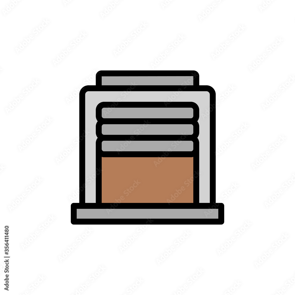 Poster warehouse, manufacturing icon. simple color with outline vector elements of production icons for ui 
