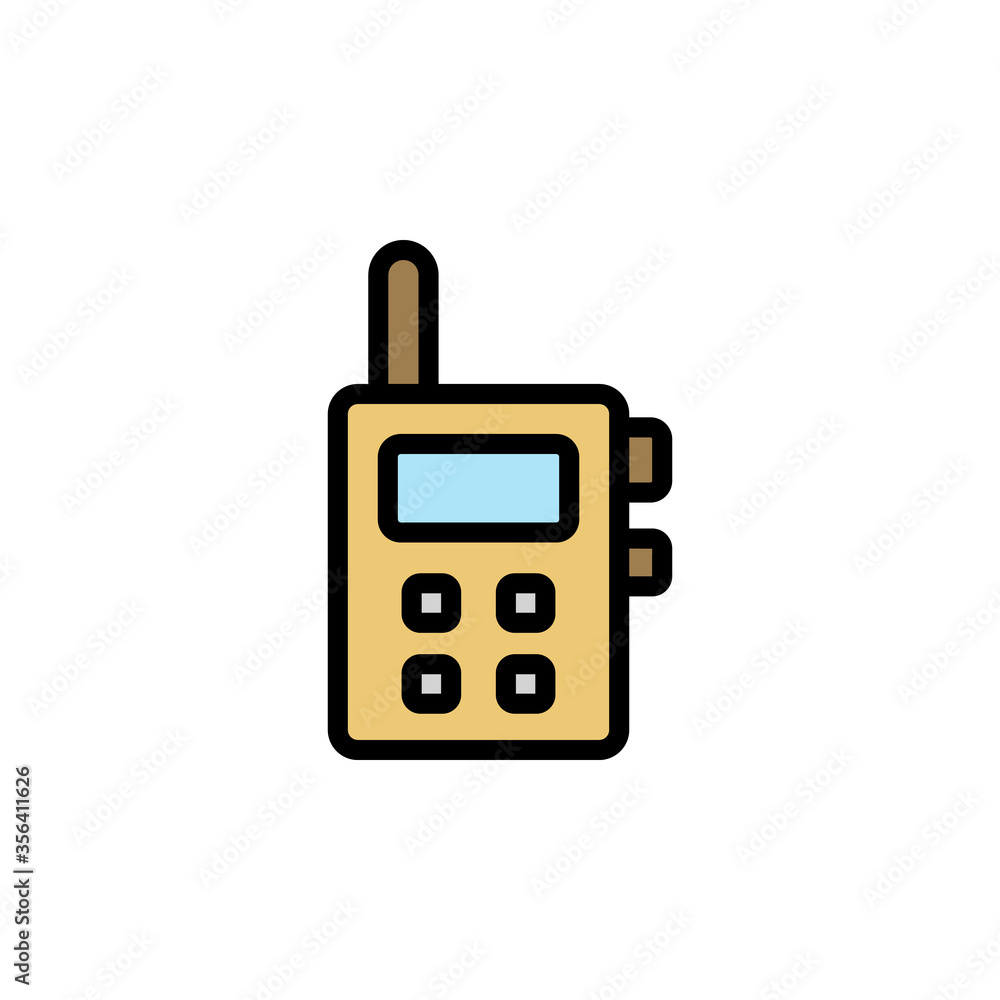 Poster walkie talkie, manufacturing icon. simple color with outline vector elements of production icons for