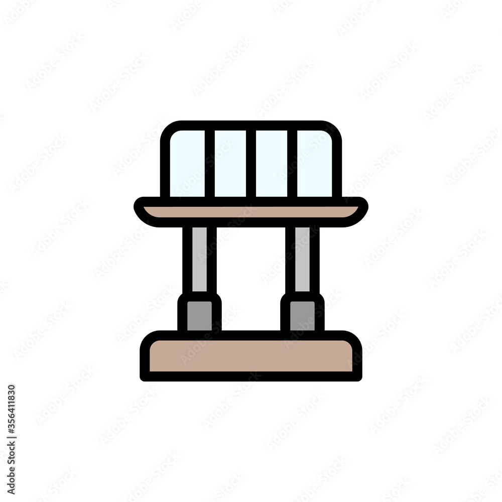 Poster crane, manufacturing icon. simple color with outline vector elements of production icons for ui and 