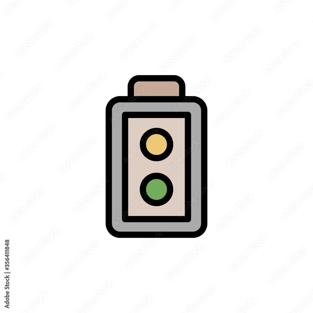 Poster remote control, manufacturing icon. simple color with outline vector elements of production icons fo
