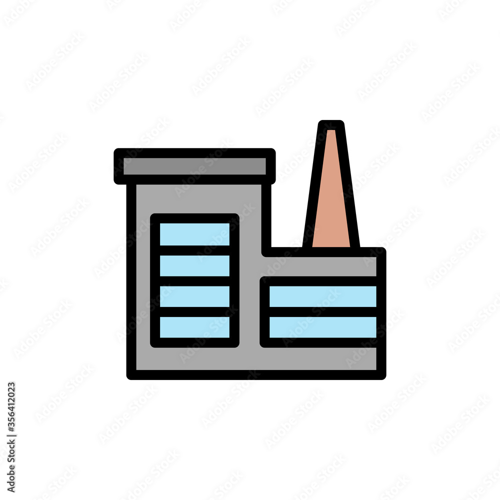 Poster factory, manufacturing icon. simple color with outline vector elements of production icons for ui an