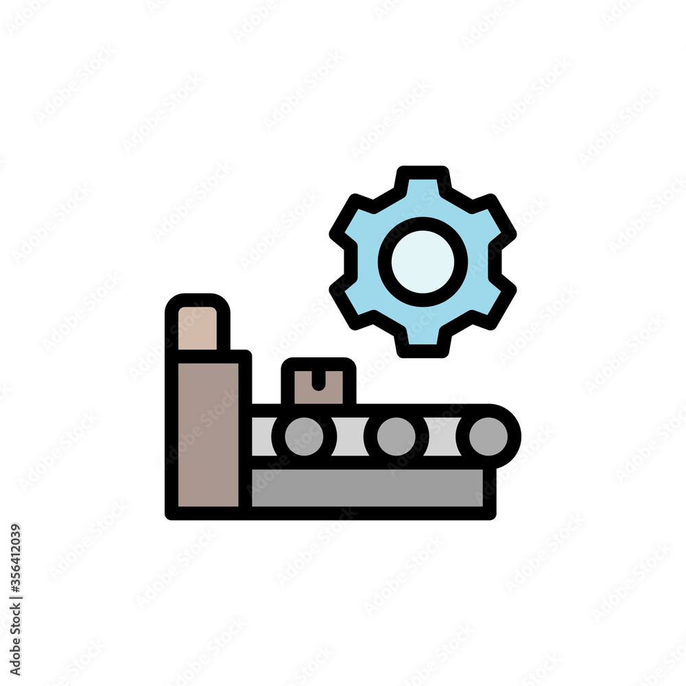 Aufkleber assembly line, manufacturing icon. simple color with outline vector elements of production icons for