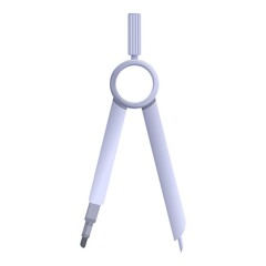 School compass icon. Cartoon of school compass vector icon for web design isolated on white background