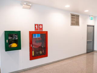 fire extinguisher cabinet in the office building