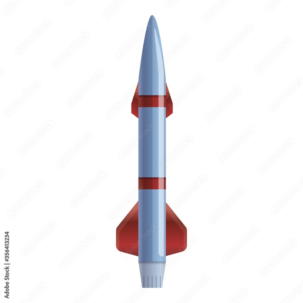 Poster rocket icon. cartoon of rocket vector icon for web design isolated on white background