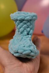 children's hand-made knitted shoes